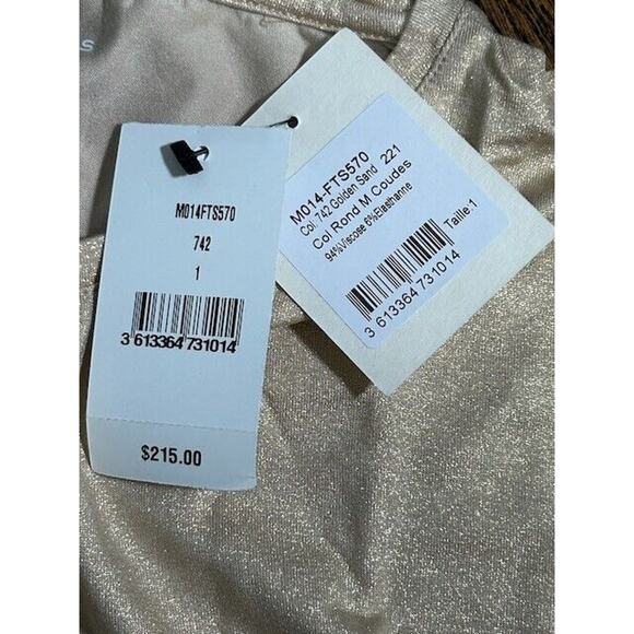 Majestic Filatures Deluxe Tee Shirt Short Sleeve Metallic Golden Sand Sz 1/XS - Picture 4 of 7